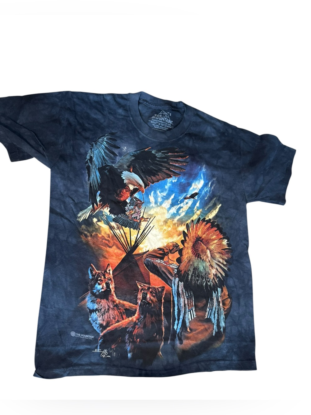 The Mountain Navy Blue Native Eagle & Wolf Graphic Tee